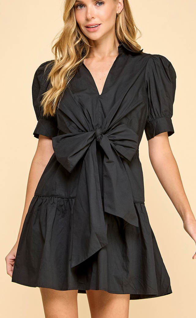 Delilah Poplin Dress - Black