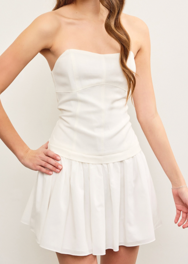 Farrah Flared Dress - White