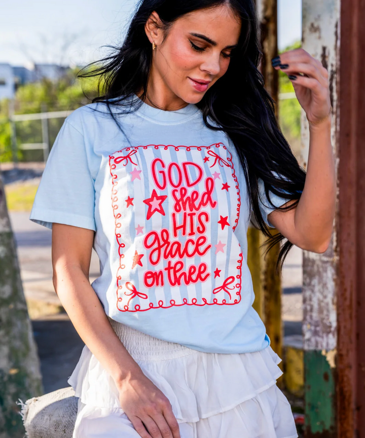 Grace On Thee Tee - Chambray