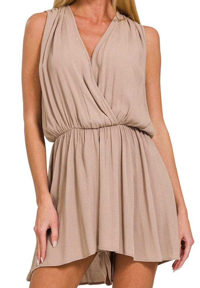 Celeste Crinkle Romper - Ash Mocha