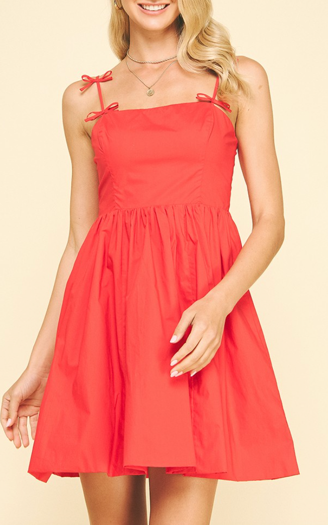 Cherry Red Ribbon Dress