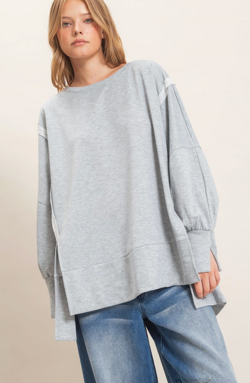 Extra Movement Oversized Sweatshirt - Heather Grey