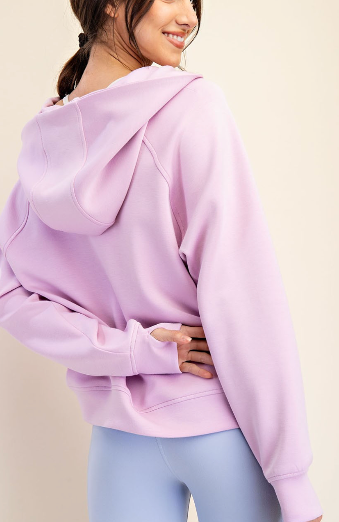 Quinn Quarter Zip Hoodie - Lavender