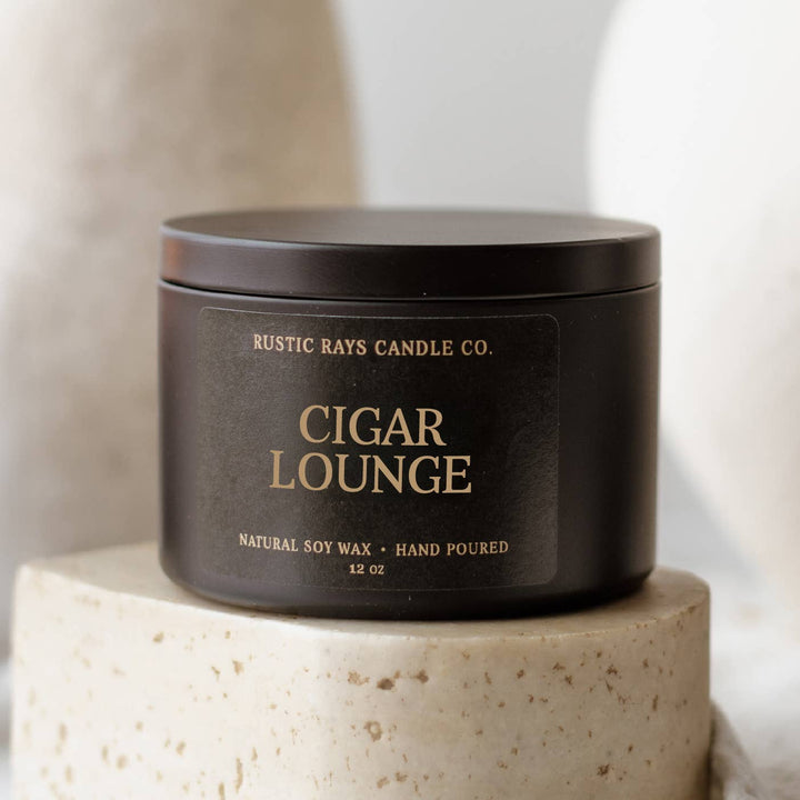 Cigar Lounge 12 oz Soy Candle - Home Decor & Gifts