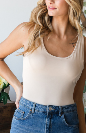The Perfect Padded Bodysuit - Beige