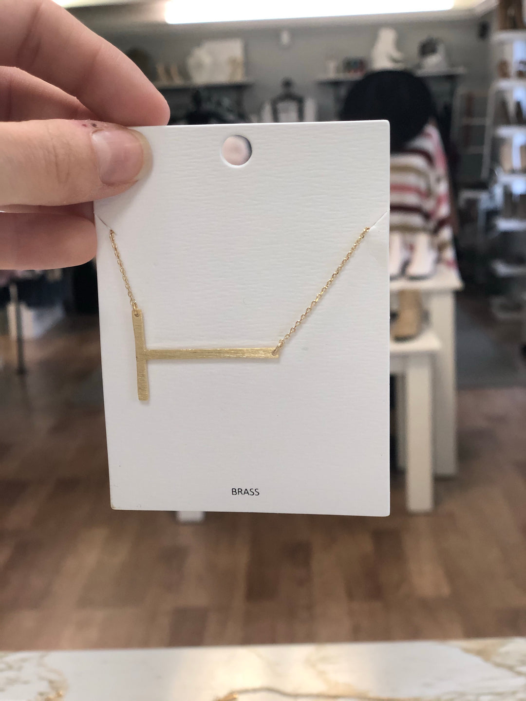 Brass Initial Necklace