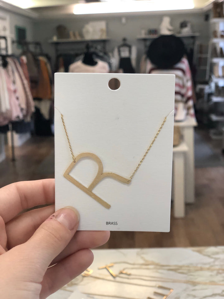 Brass Initial Necklace