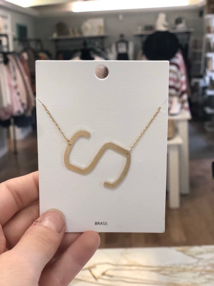 Brass Initial Necklace