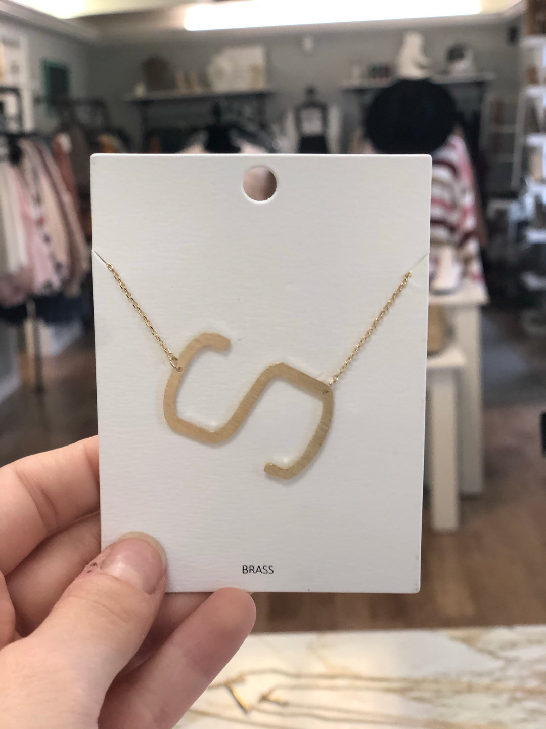 Brass Initial Necklace