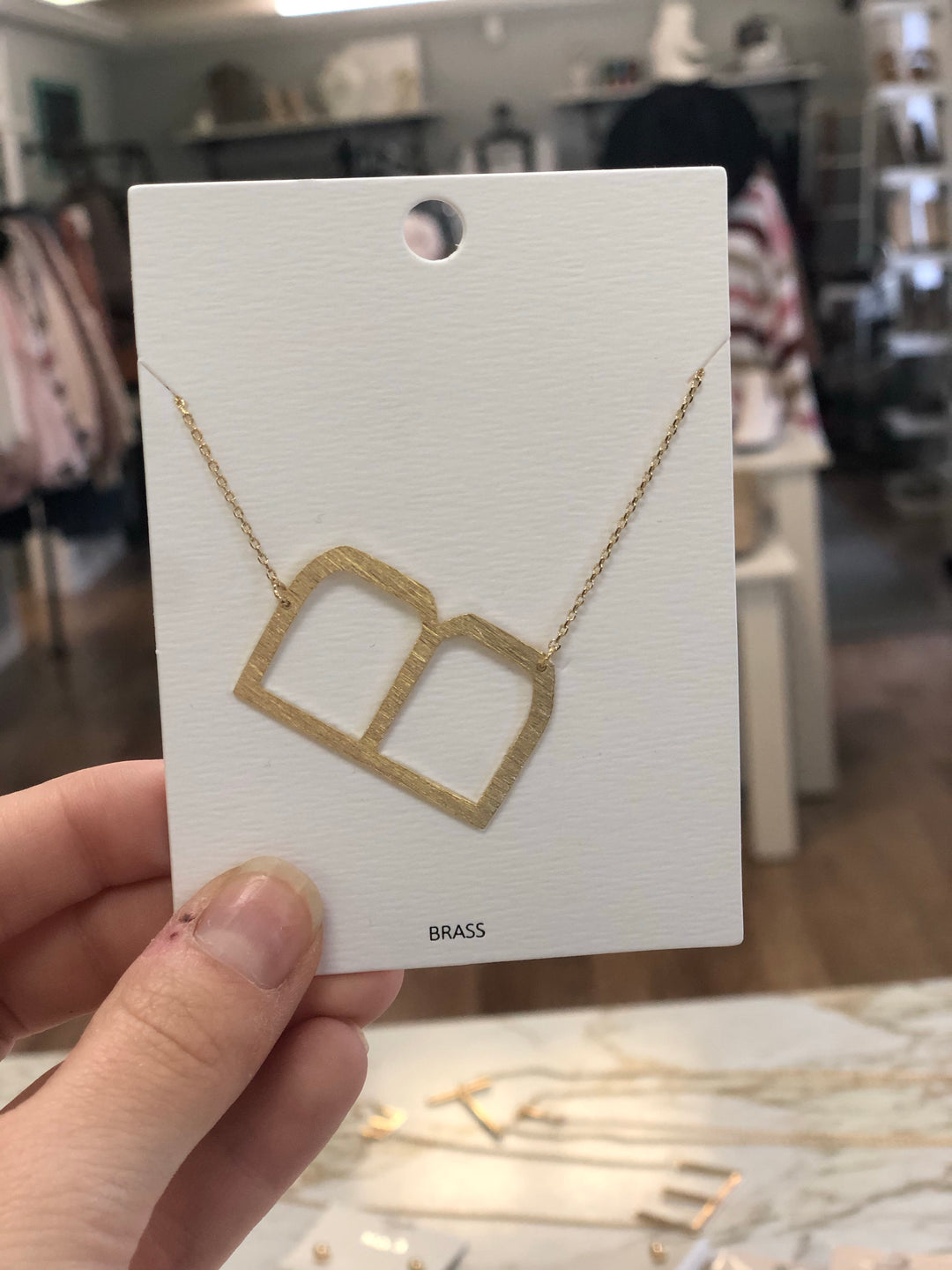 Brass Initial Necklace